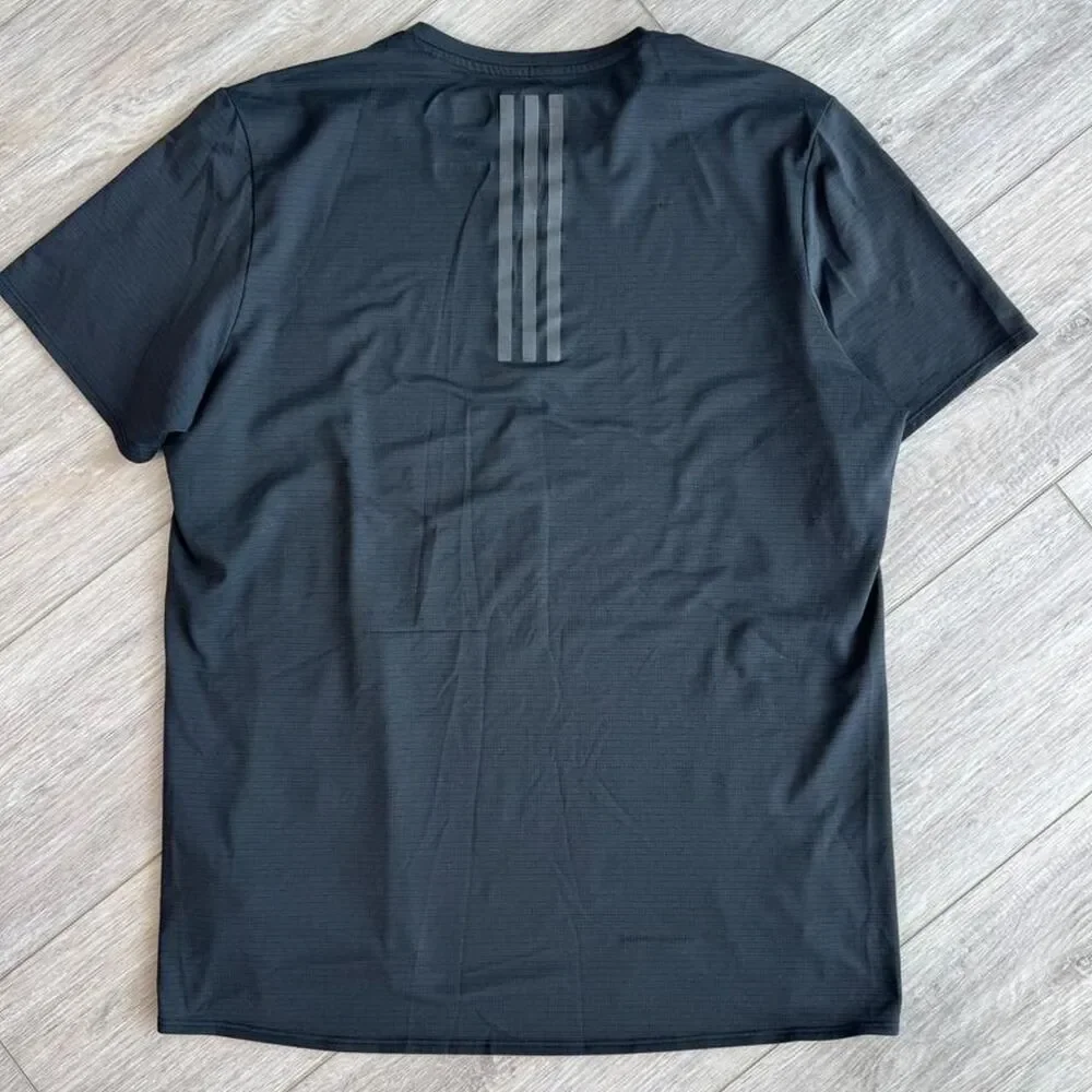 Adidas Men's Black and Navy T-shirt